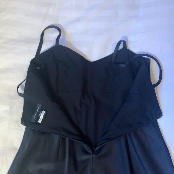 BR LBD black sateen v neck spaghetti strap petite dress EUC - Picture 4 of 7